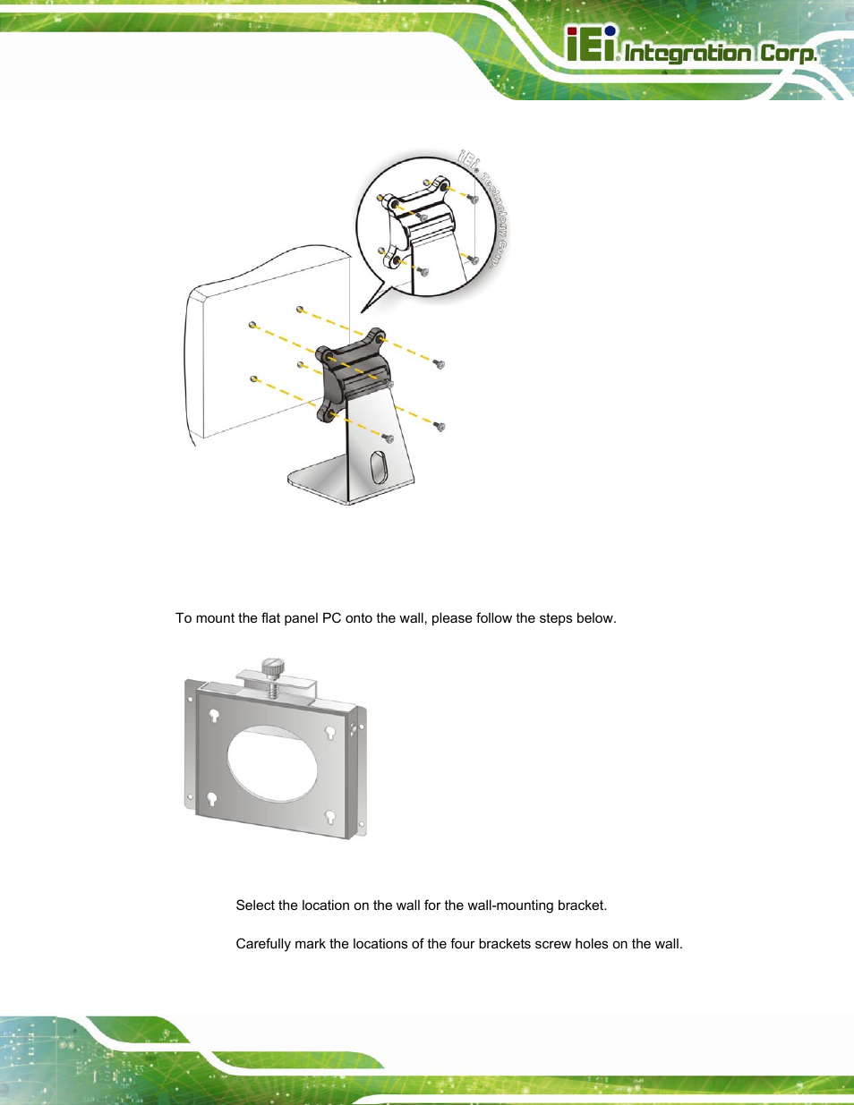4 wall mounting, Figure 2-21: stand mounting (stand-a19), Figure 2-22: wall mount | IEI Integration AFL2-W15A-N270 v2.00 User Manual | Page 45 / 141