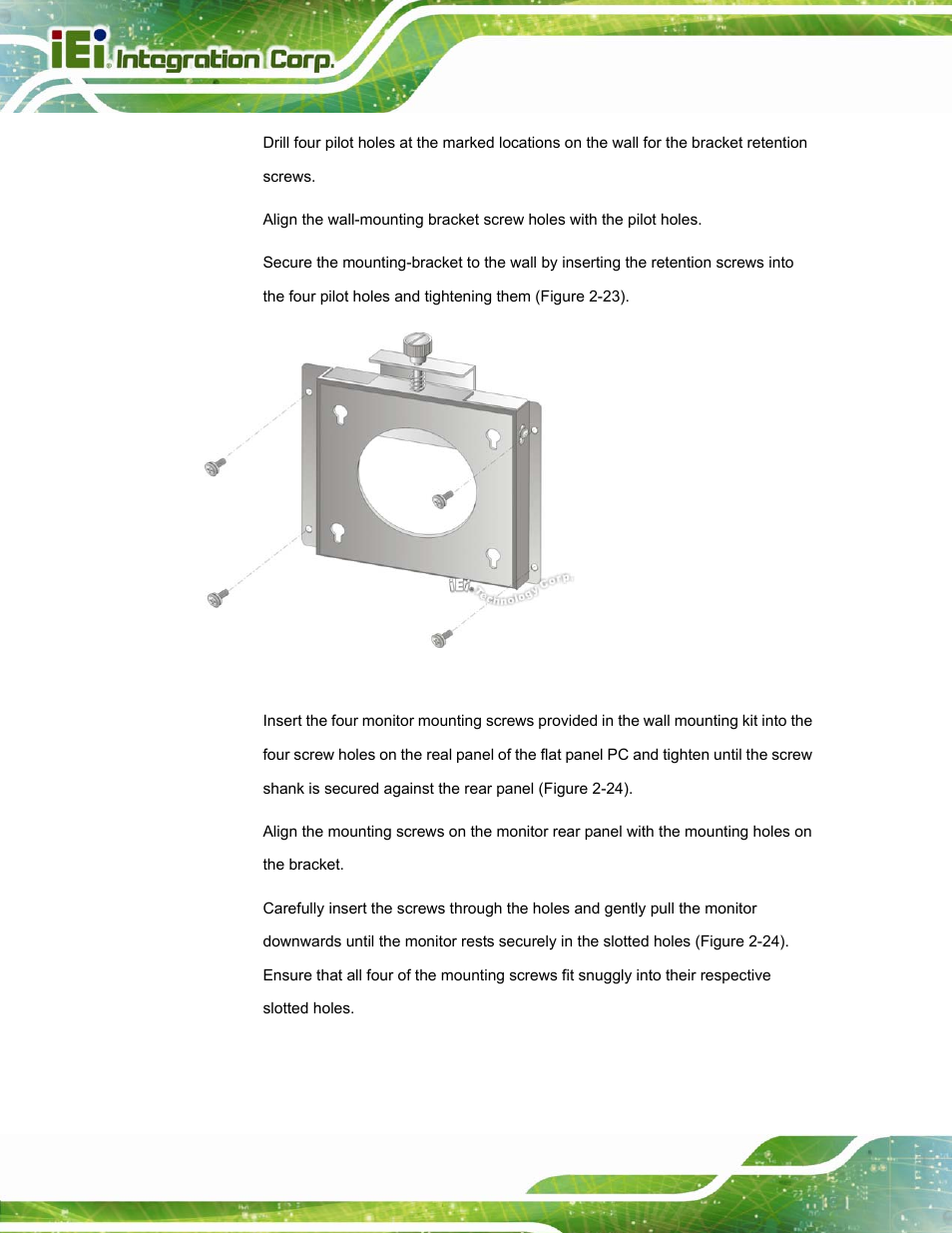 Figure 2-23: wall-mounting bracket | IEI Integration AFL2-W15A-N270 v2.00 User Manual | Page 46 / 141