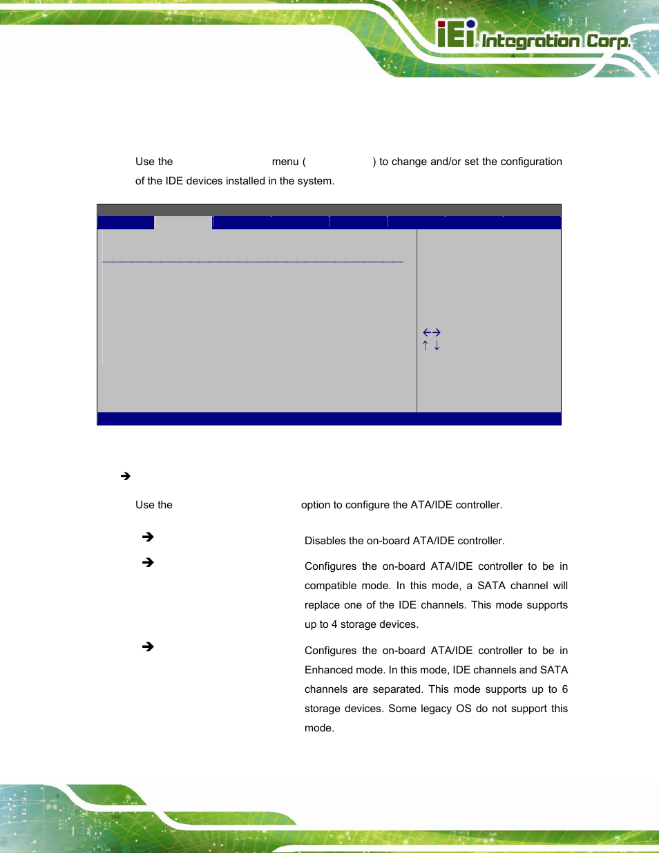 2 ide configuration, Bios menu 4: ide, Configuration | IEI Integration AFL2-W15A-N270 v2.00 User Manual | Page 59 / 141