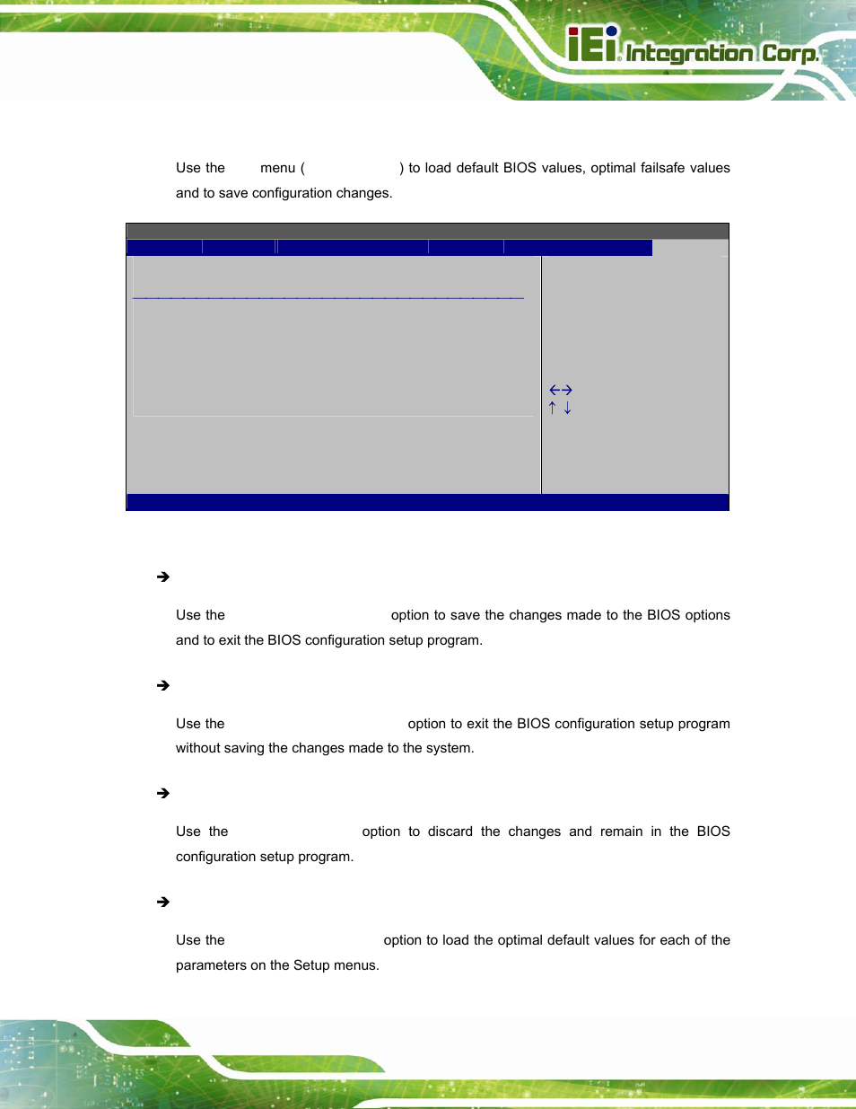 8 exit, Bios menu 23:exit | IEI Integration AFL2-W15A-N270 v2.00 User Manual | Page 89 / 141