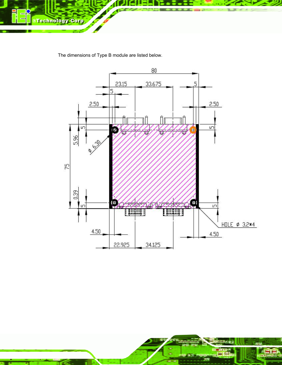 D.2 type b module dimensions (for slot 3) | IEI Integration AFL2-W15A-N270_W15A-L325 v1.01 User Manual | Page 152 / 165