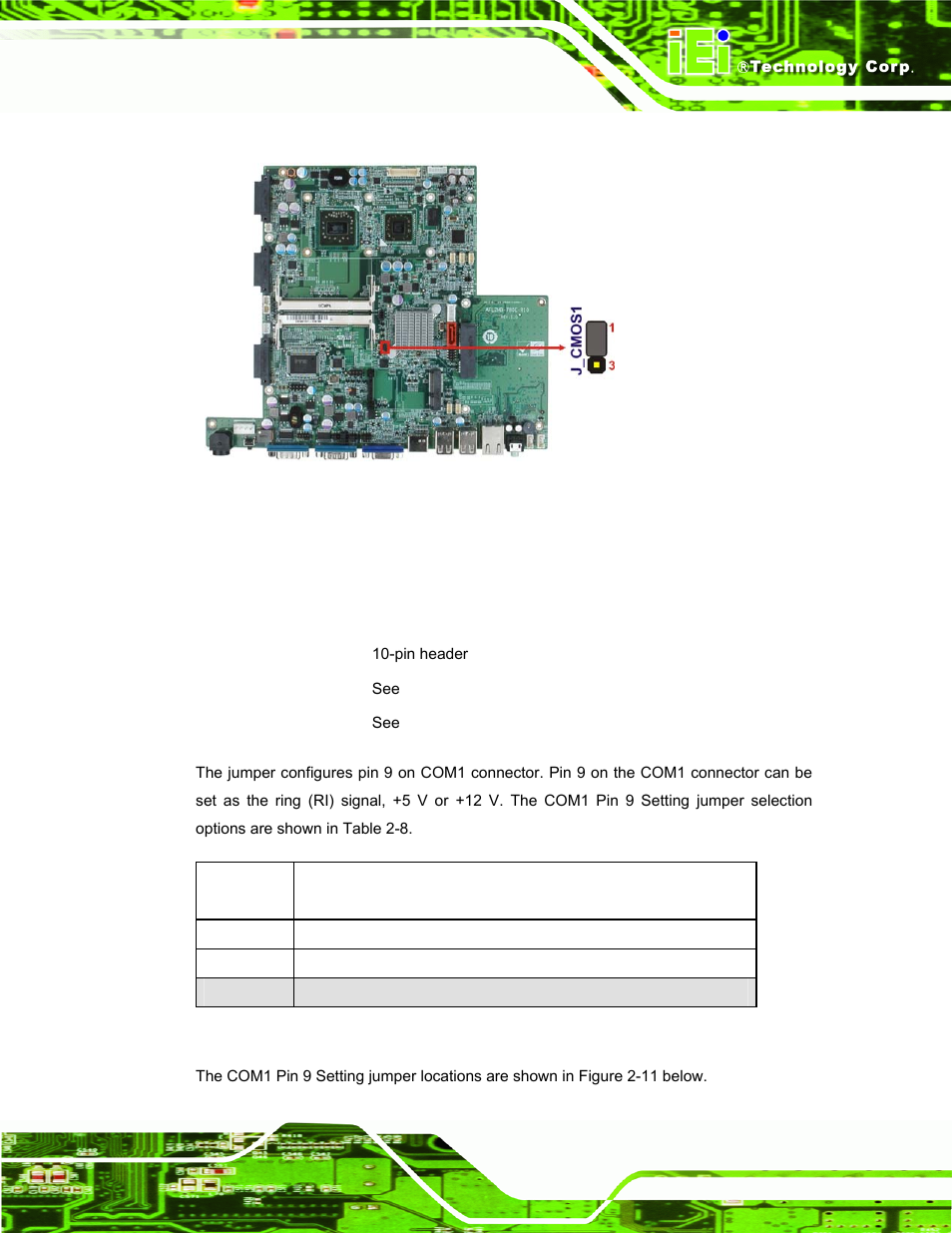 4 com 1 port pin 9 select | IEI Integration AFL2-W15A-N270_W15A-L325 v1.01 User Manual | Page 39 / 165