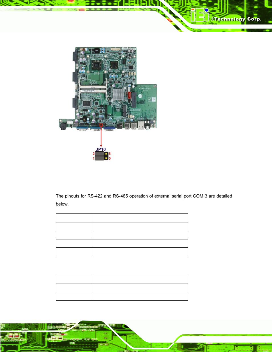 1 com3 rs-422 and rs-485 pinouts | IEI Integration AFL2-W15A-N270_W15A-L325 v1.01 User Manual | Page 47 / 165