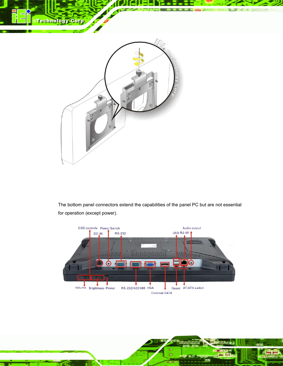9 bottom panel connectors | IEI Integration AFL2-W15A-N270_W15A-L325 v1.01 User Manual | Page 56 / 165
