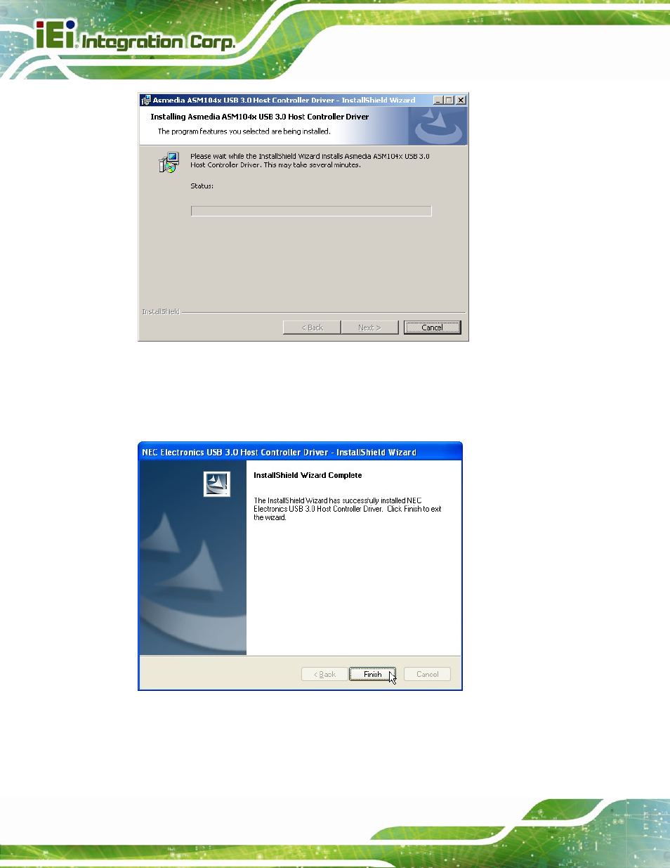 Figure 5-32: usb 3.0 driver installation, Figure 5-33: usb 3.0 driver update complete | IEI Integration AFL2-W10A-N28 User Manual | Page 112 / 206