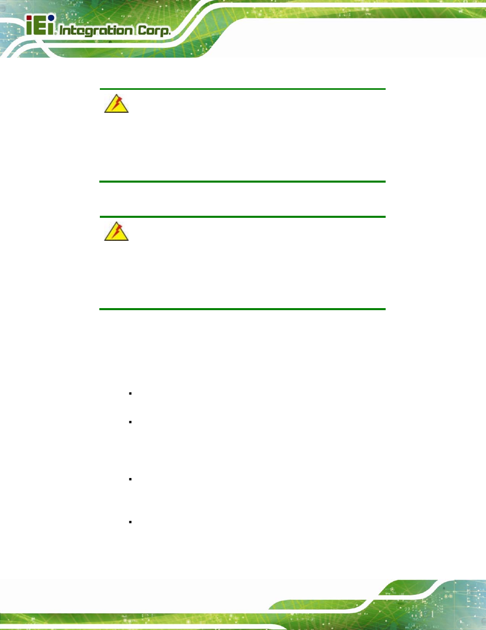 A.1.2 cpu temperature warning, A.1.3 anti-static precautions | IEI Integration AFL2-W10A-N28 User Manual | Page 152 / 206