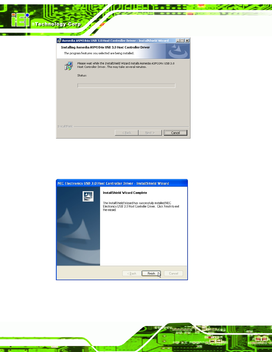 Figure 5-32: usb 3.0 driver installation, Figure 5-33: usb 3.0 driver update complete | IEI Integration AFL2-10A-N28 User Manual | Page 109 / 203