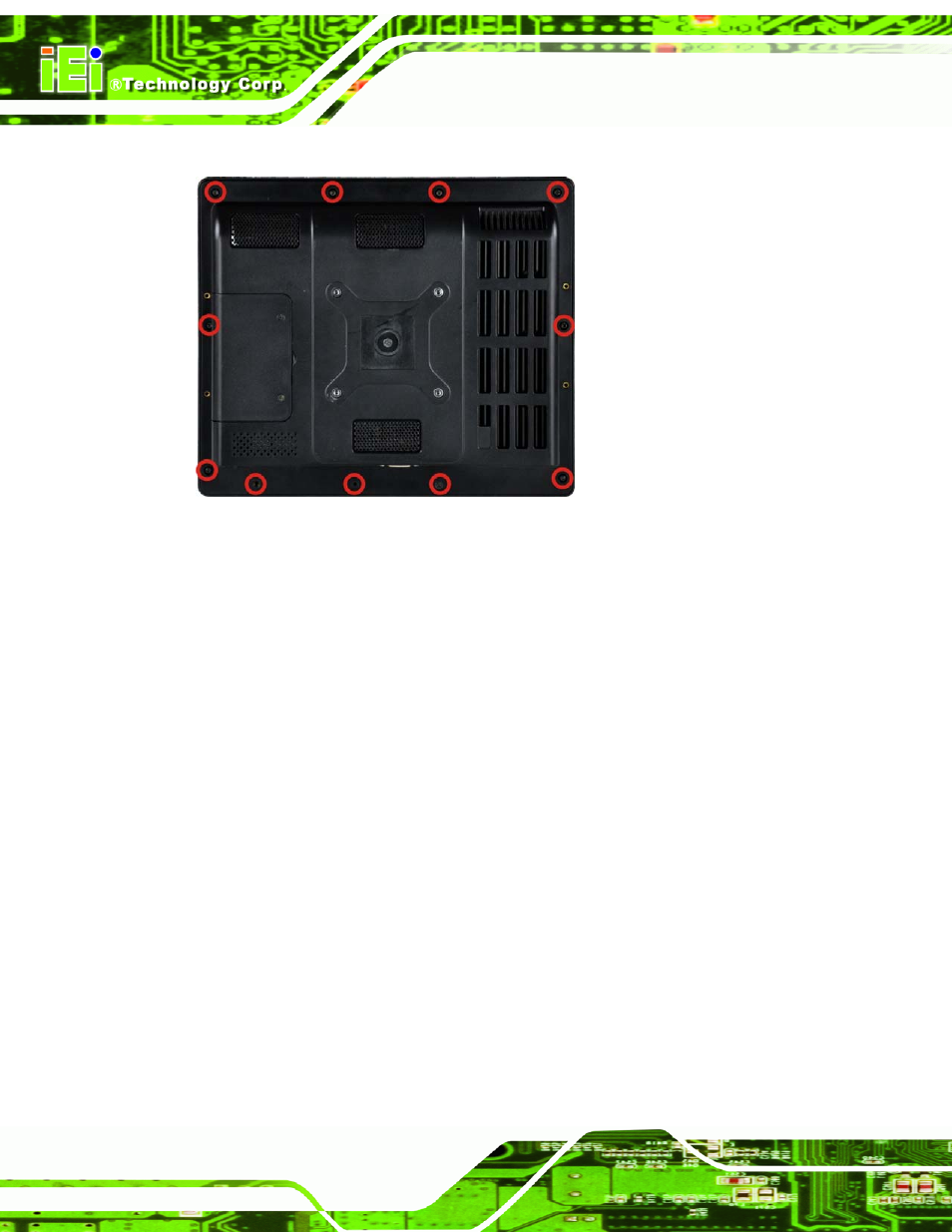 2 removing the internal cover, Figure 6-1: back cover retention screws | IEI Integration AFL2-10A-N28 User Manual | Page 123 / 203