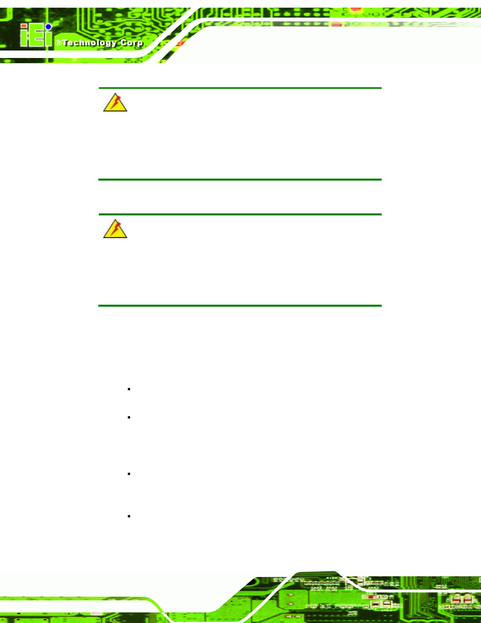 A.1.2 cpu temperature warning, A.1.3 anti-static precautions | IEI Integration AFL2-10A-N28 User Manual | Page 149 / 203