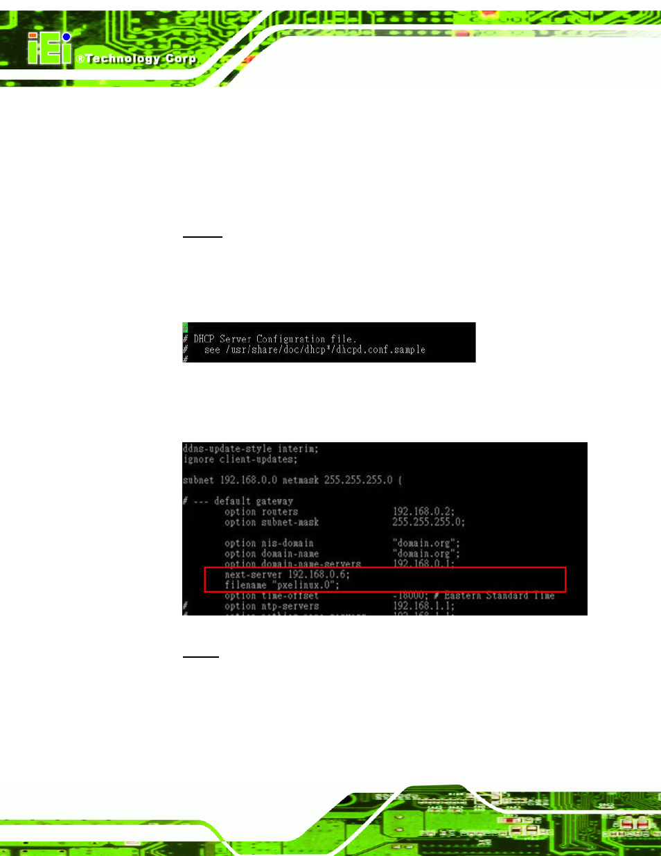 C.6.1 configure dhcp server settings | IEI Integration AFL2-10A-N28 User Manual | Page 187 / 203