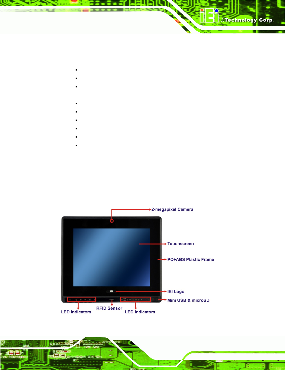1 features, 2 external overview, 1 front panel | Xternal, Verview, Figure 1-2: front view | IEI Integration AFL2-10A-N28 User Manual | Page 20 / 203
