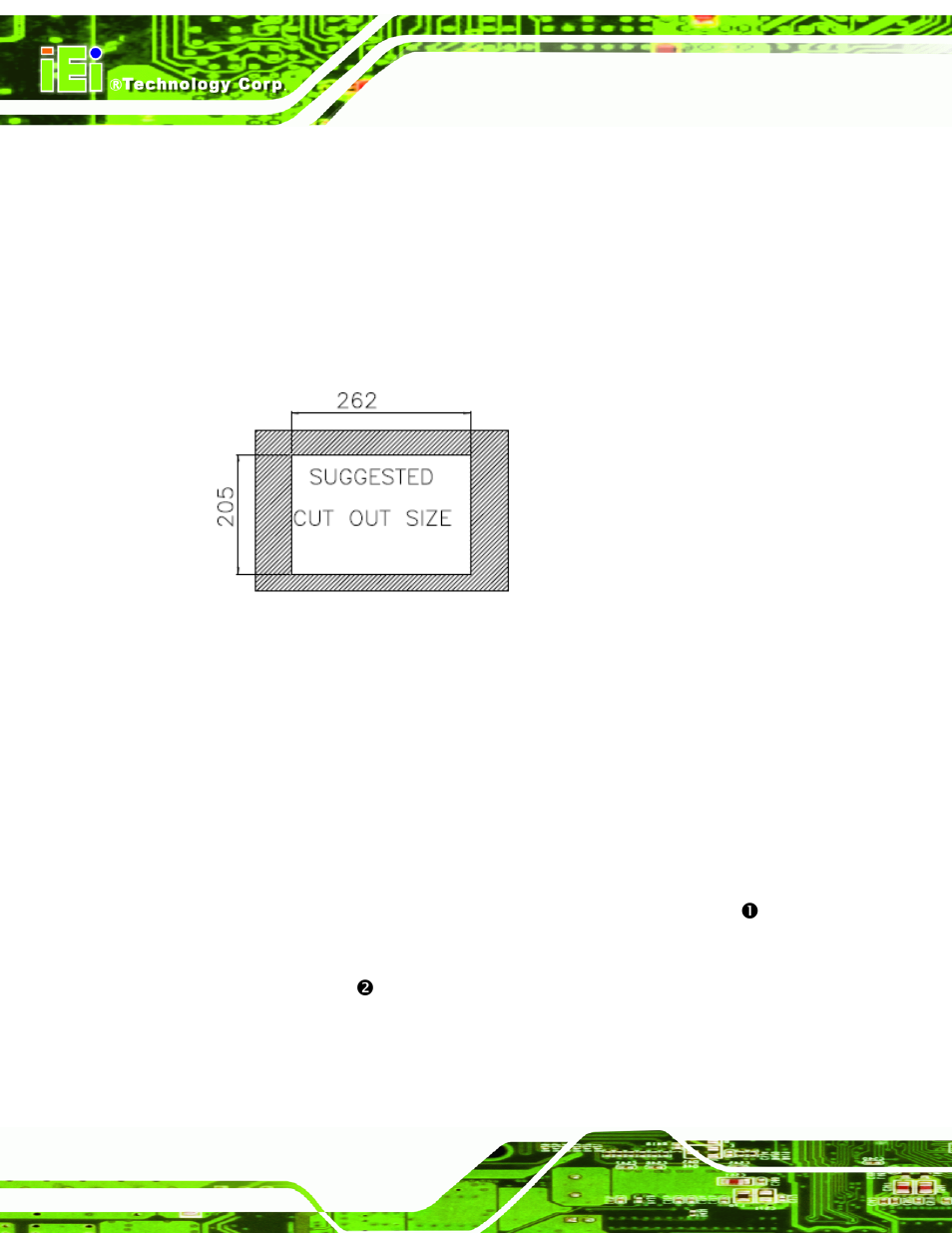 2 panel mounting, Figure 3-15: cutout dimensions | IEI Integration AFL2-10A-N28 User Manual | Page 47 / 203