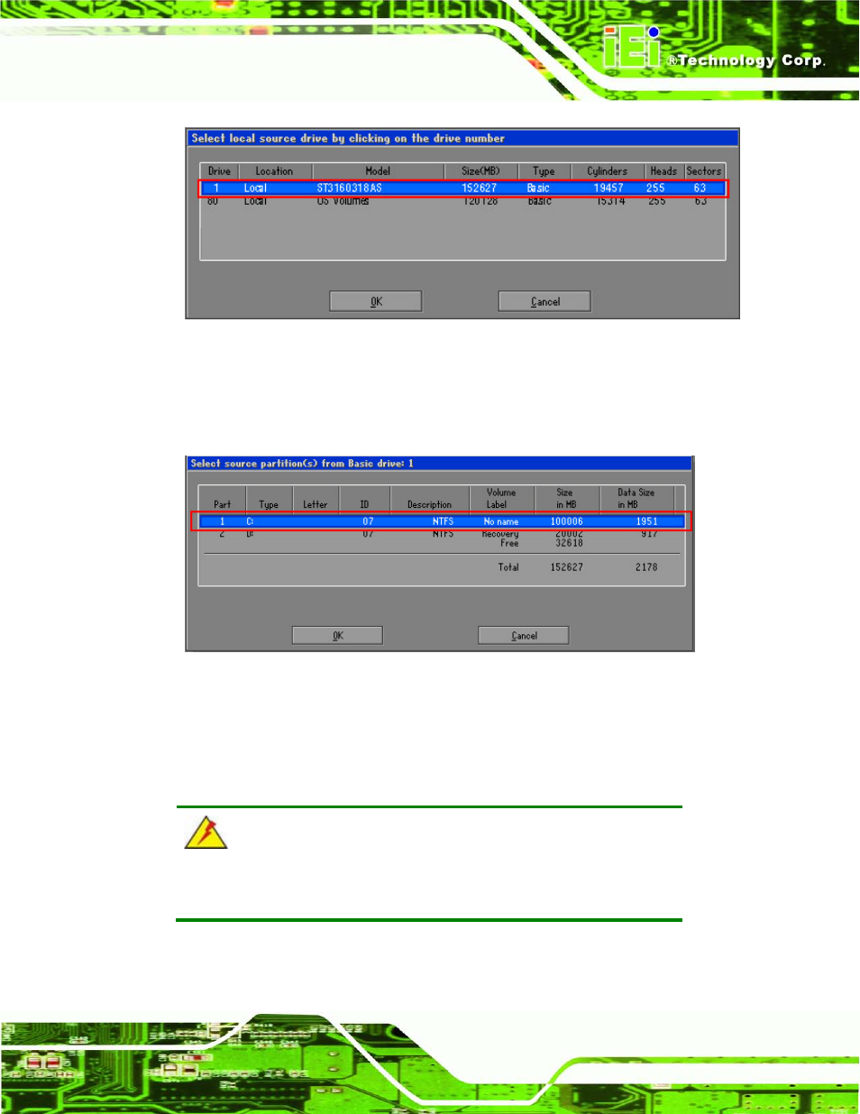 Figure c-14: select a local source drive | IEI Integration AFL2-08A-N26 User Manual | Page 165 / 195