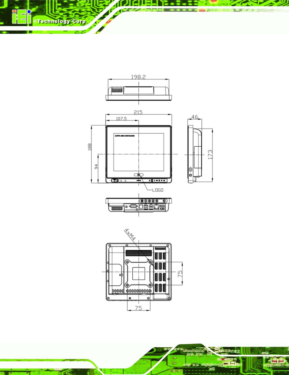 1 dimensions, Imensions, Figure 2-1: afl2-08a-n26 dimensions (mm) | IEI Integration AFL2-08A-N26 User Manual | Page 28 / 195