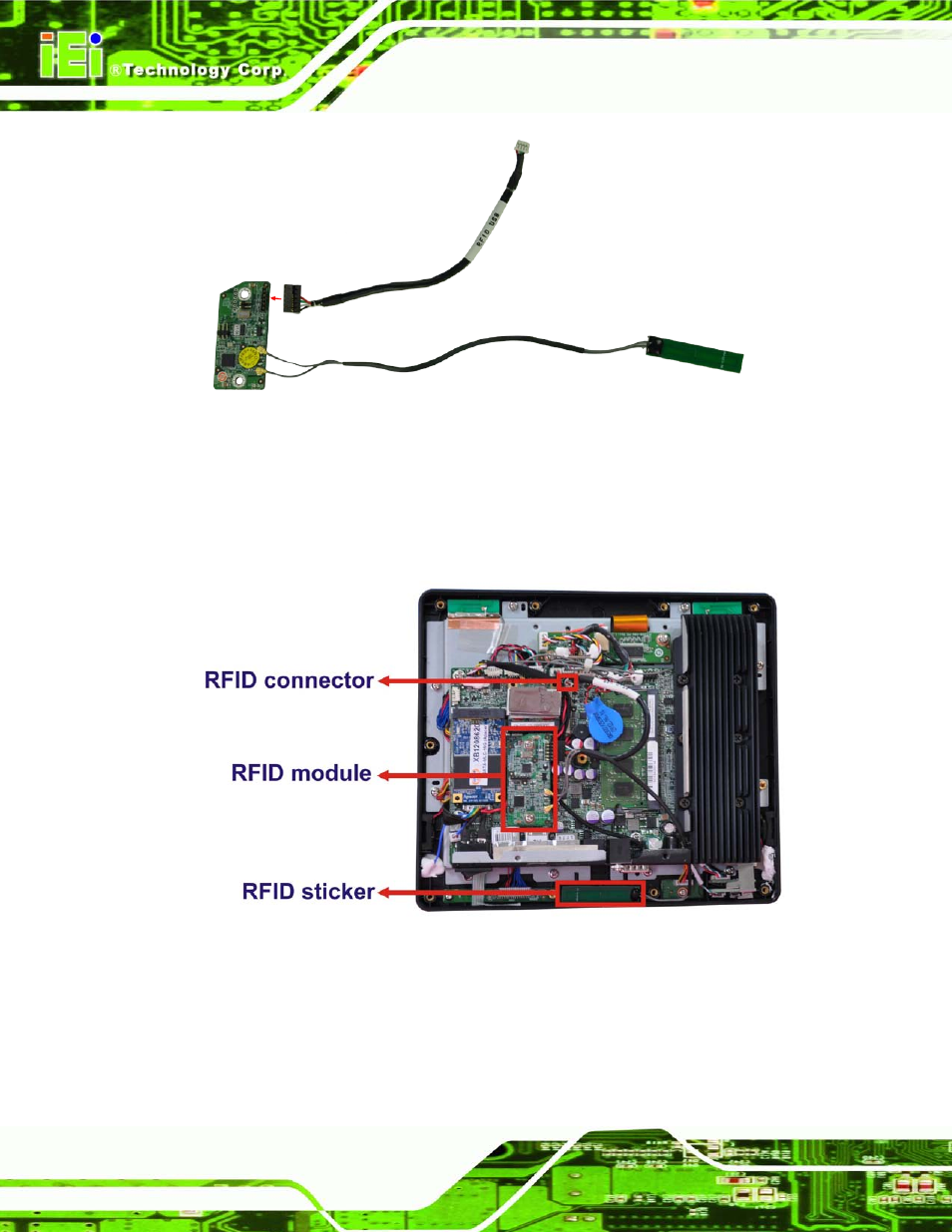 Figure 4-4: connect the rfid usb cable, Figure 4-5: install the rfid module | IEI Integration AFL2-08A-N26 User Manual | Page 42 / 195