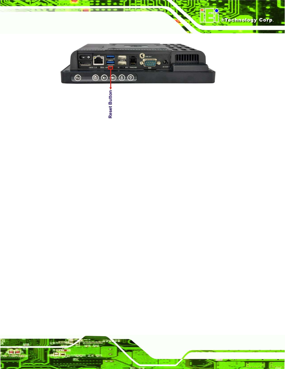 9 powering on the system, 10 powering off the system, Owering | N the, Ystem, Ff the, Figure 4-8: reset button location, 9 p o we rin g on th e s ys te m, 10 p o we rin g off th e s ys te m | IEI Integration AFL2-08A-N26 User Manual | Page 45 / 195
