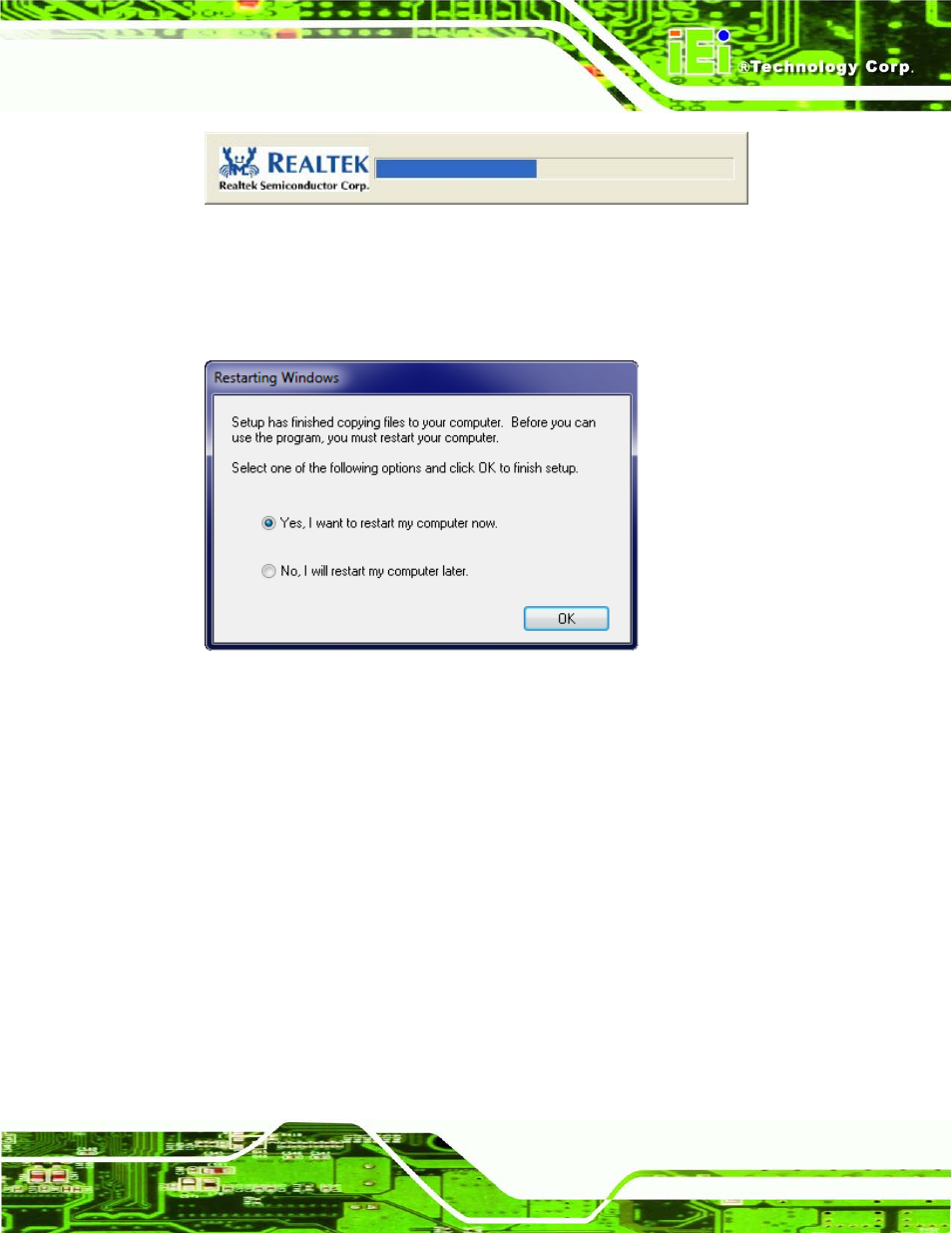7 lan driver installation, River, Nstallation | Figure 8-24: audio driver installation, Figure 8-25: audio driver installation complete, 7 lan drive r in s ta lla tio n | IEI Integration AFL2-W07A-N26 User Manual | Page 127 / 195