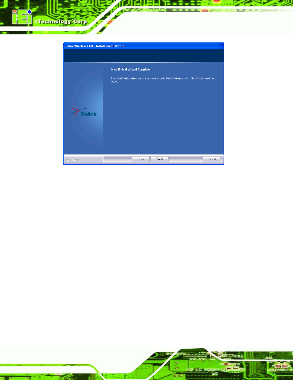 10 bluetooth driver, Luetooth, River | Figure 8-39: installation complete, 10 blu e to o th drive r | IEI Integration AFL2-W07A-N26 User Manual | Page 136 / 195