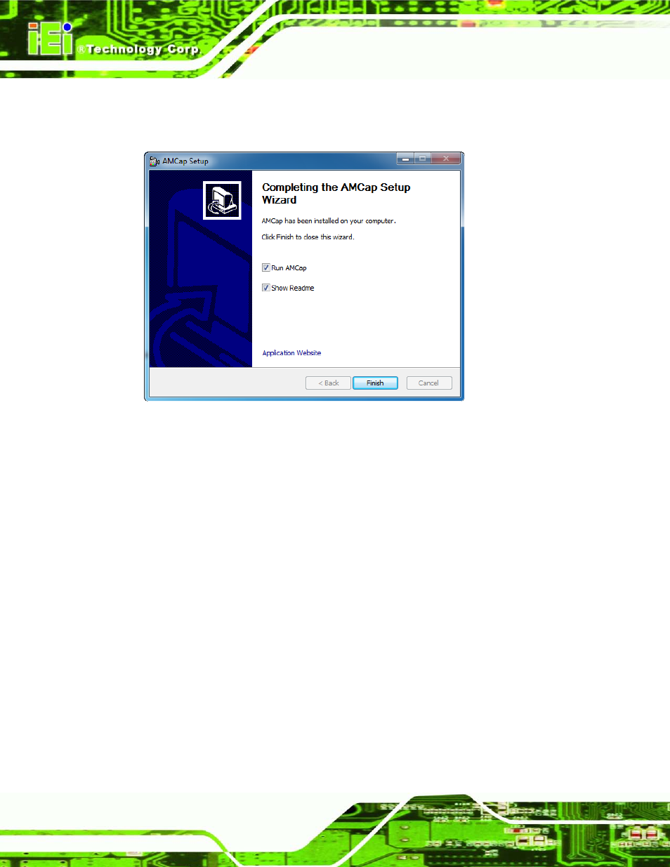 Figure 8-49: amcap driver installation complete | IEI Integration AFL2-W07A-N26 User Manual | Page 142 / 195
