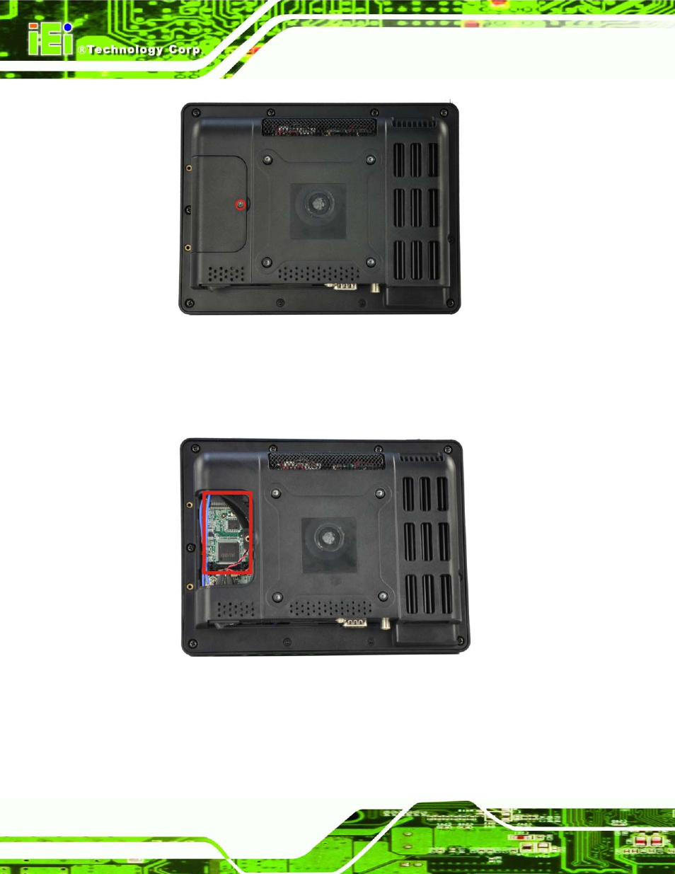 Figure 4-1: msata cover retention screw, Figure 4-2: pcie mini card slot | IEI Integration AFL2-W07A-N26 User Manual | Page 40 / 195