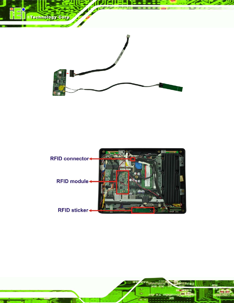Figure 4-4: connect the rfid usb cable, Figure 4-5: install the rfid module | IEI Integration AFL2-W07A-N26 User Manual | Page 42 / 195
