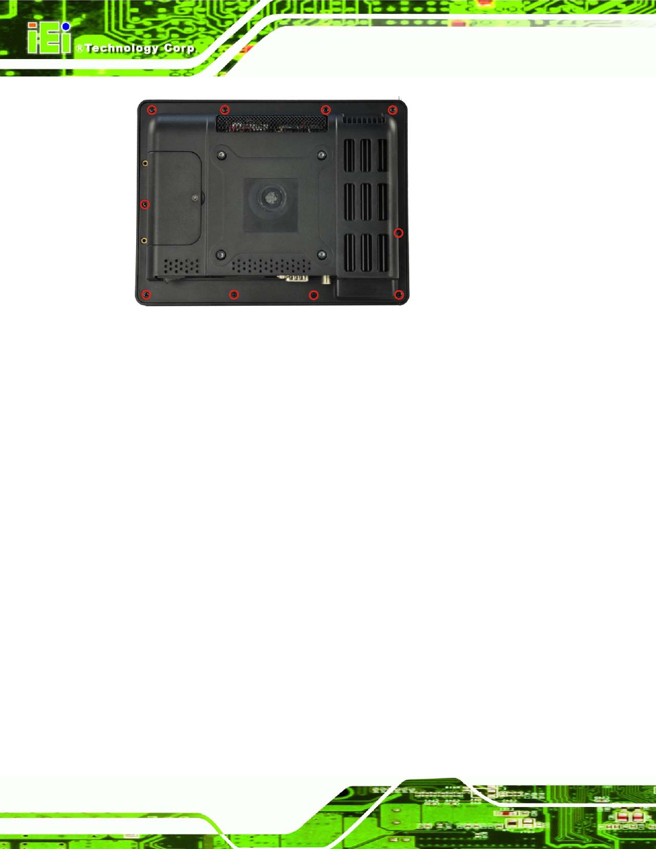2 removing the internal aluminum cover, Figure 6-1: back cover retention screws, Figure 6-1 ) | IEI Integration AFL2-W07A-N26 User Manual | Page 76 / 195