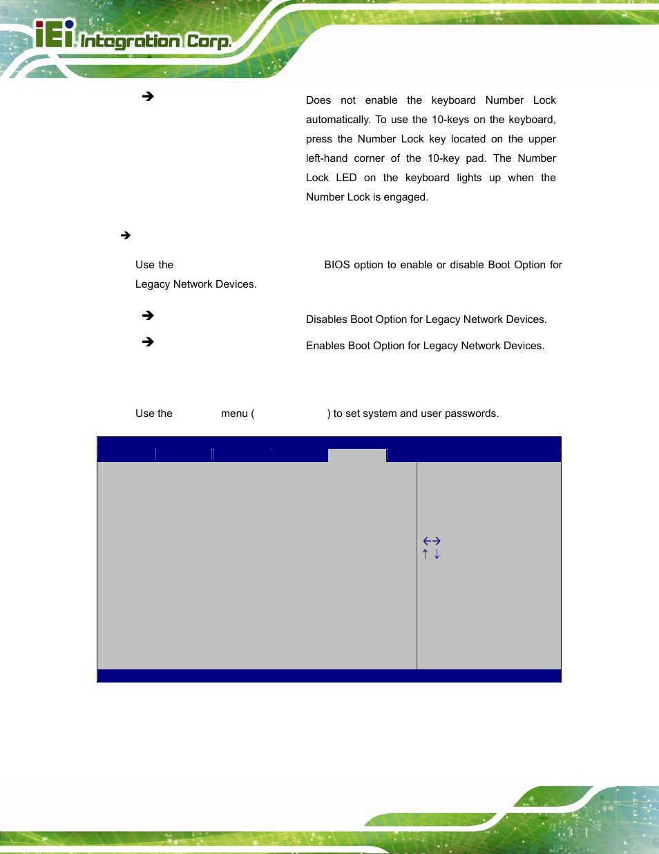 6 security, Ecurity, Bios menu 17: security | IEI Integration POC-17i_19i-Series_IEI User Manual | Page 84 / 128