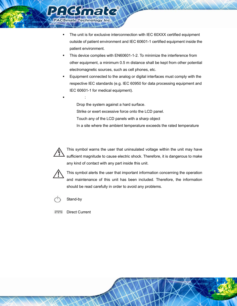 A.1.2 explanation of graphical symbols | IEI Integration IBS-19A User Manual | Page 120 / 177