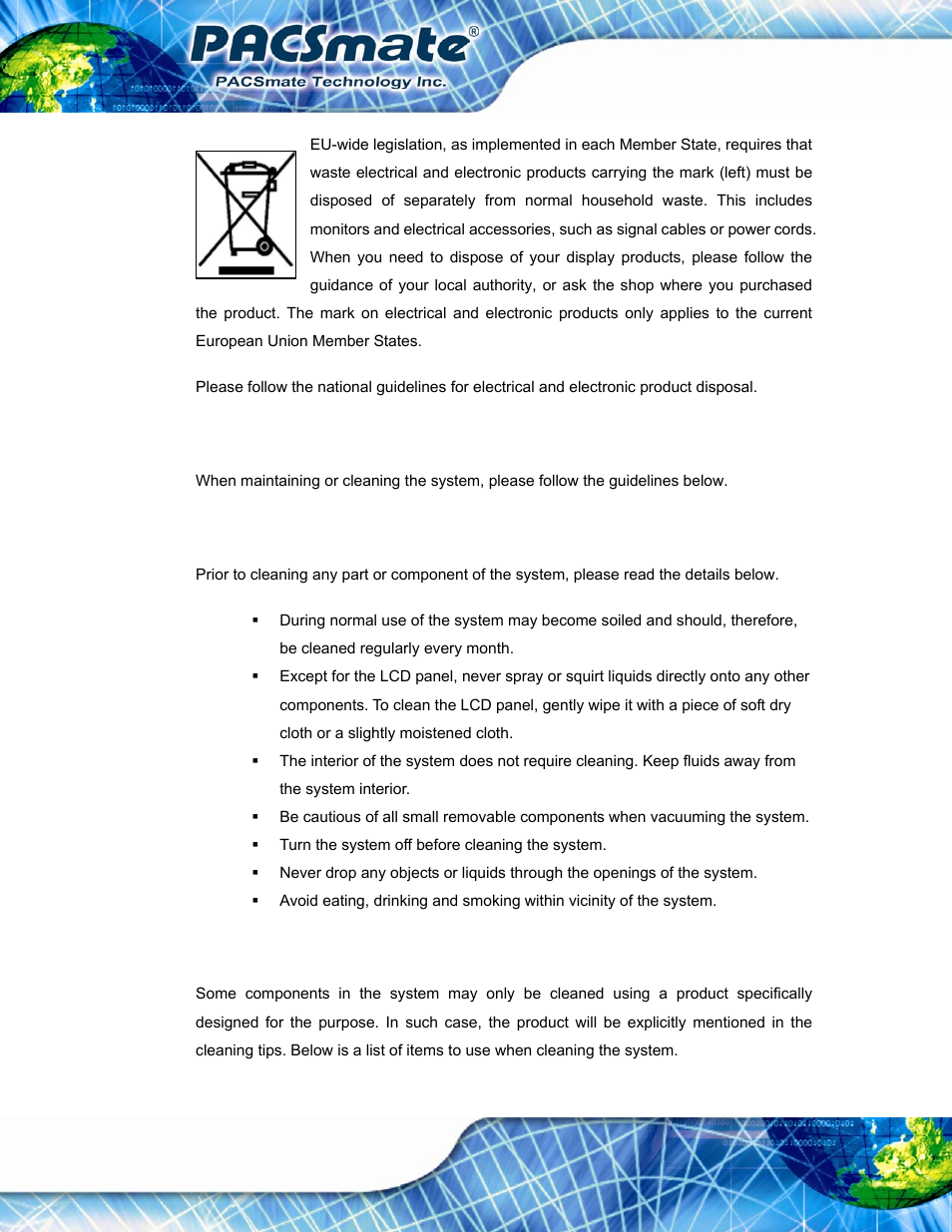 A.2 maintenance and cleaning precautions, A.2.1 maintenance and cleaning, A.2.2 cleaning tools | Aintenance and, Leaning, Recautions | IEI Integration IBS-19A User Manual | Page 122 / 177