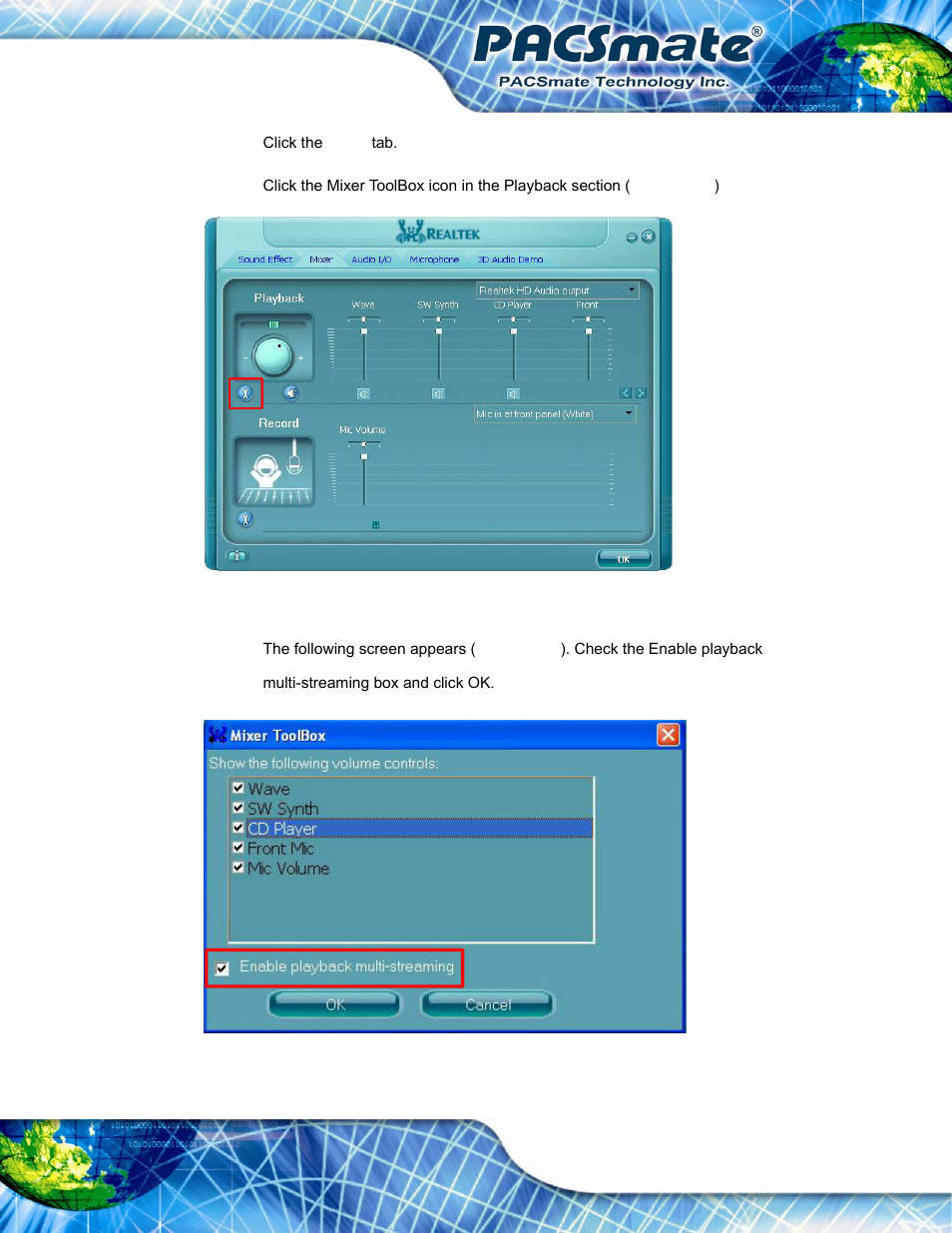 Figure e-11: mixer screen, Figure e-12: mixer toolbox screen - playback | IEI Integration IBS-19A User Manual | Page 164 / 177