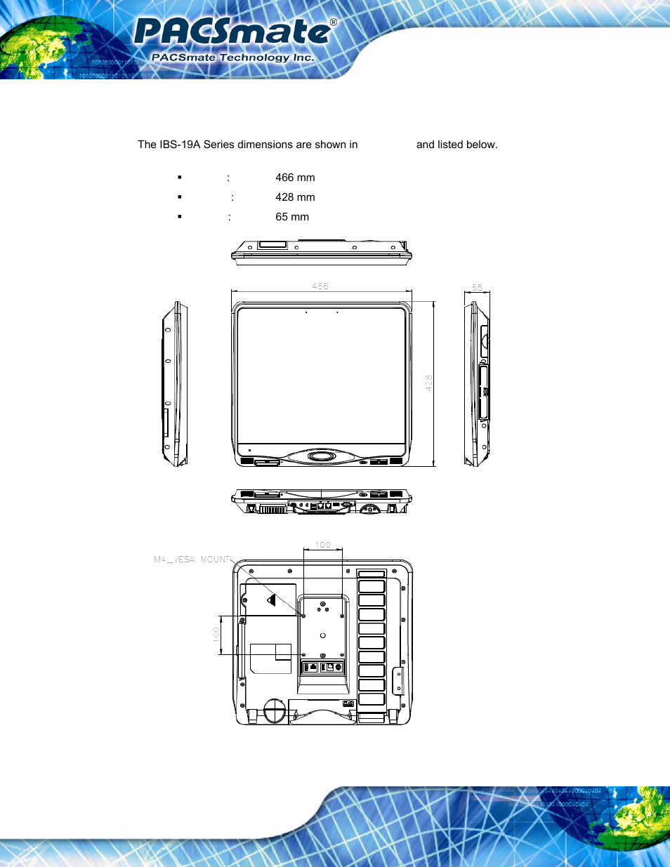 7 dimensions, Imensions, Figure 1-9: ibs-19a series dimensions (mm) | IEI Integration IBS-19A User Manual | Page 28 / 177