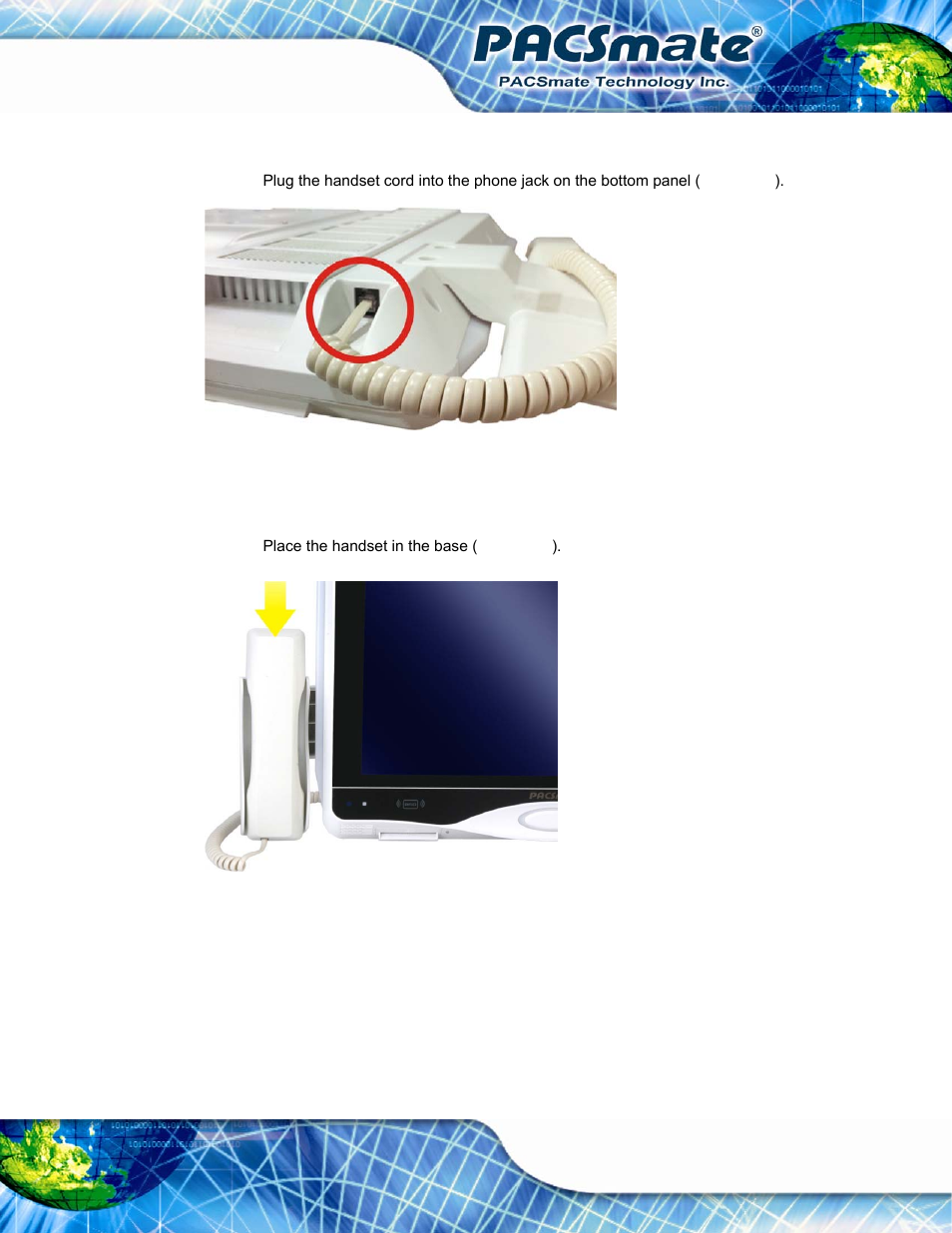 Figure 3-2: handset connection, Figure 3-3: place the handset | IEI Integration IBS-19A User Manual | Page 35 / 177