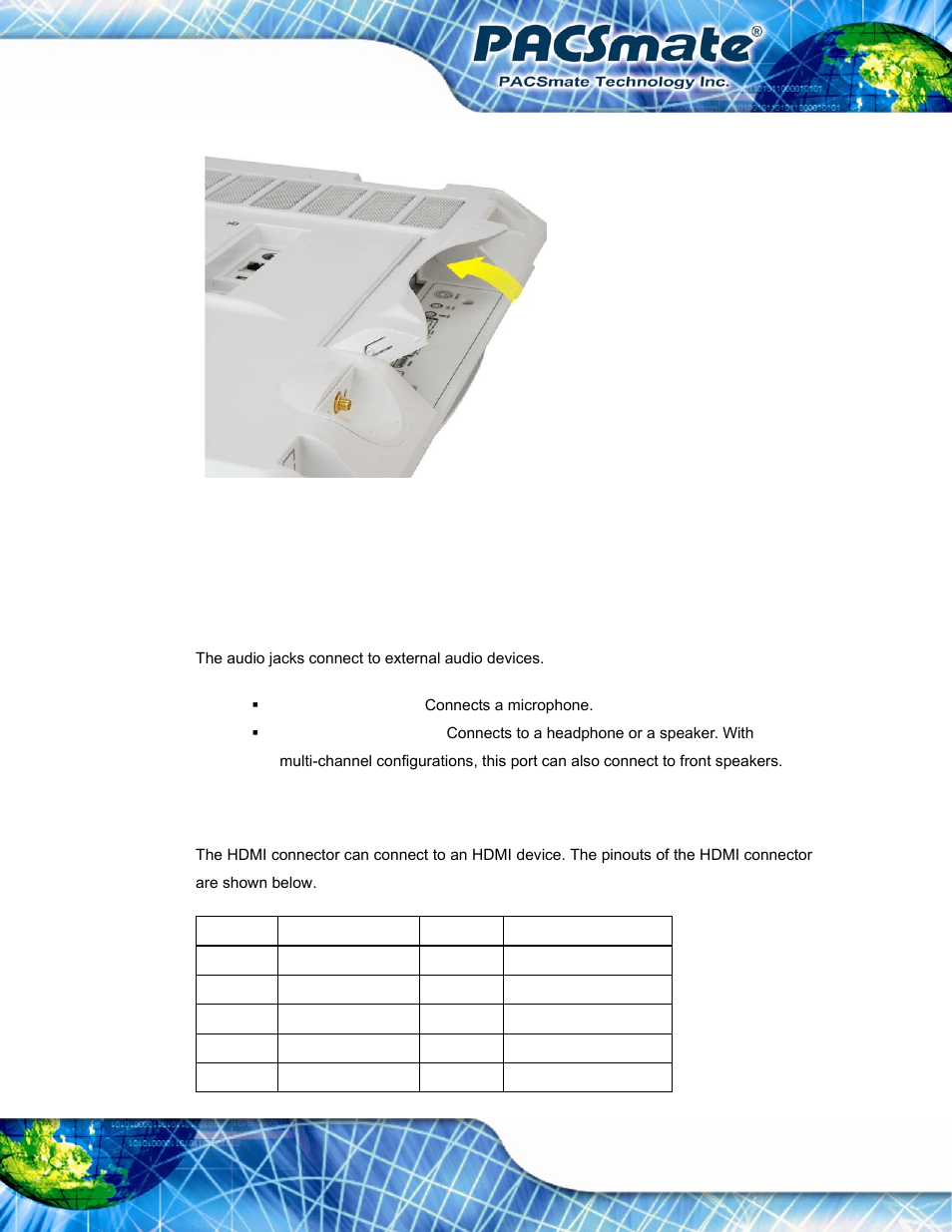 2 audio connectors, 3 hdmi connector, Figure 3-5: open the i/o cover | Ibs-19a series medical panel pc page 37 | IEI Integration IBS-19A User Manual | Page 37 / 177