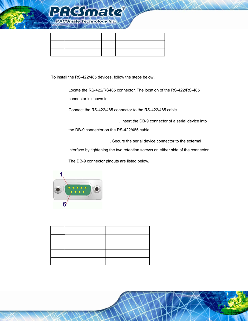 Figure 3-13: rs-422/485 serial port (db-9), Table 3-4: rs-422/485 serial port pinouts, Ibs-19a series medical panel pc page 42 | IEI Integration IBS-19A User Manual | Page 42 / 177
