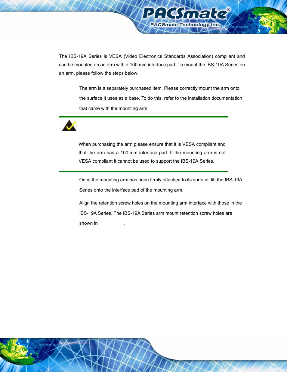 1 arm mounting | IEI Integration IBS-19A User Manual | Page 47 / 177