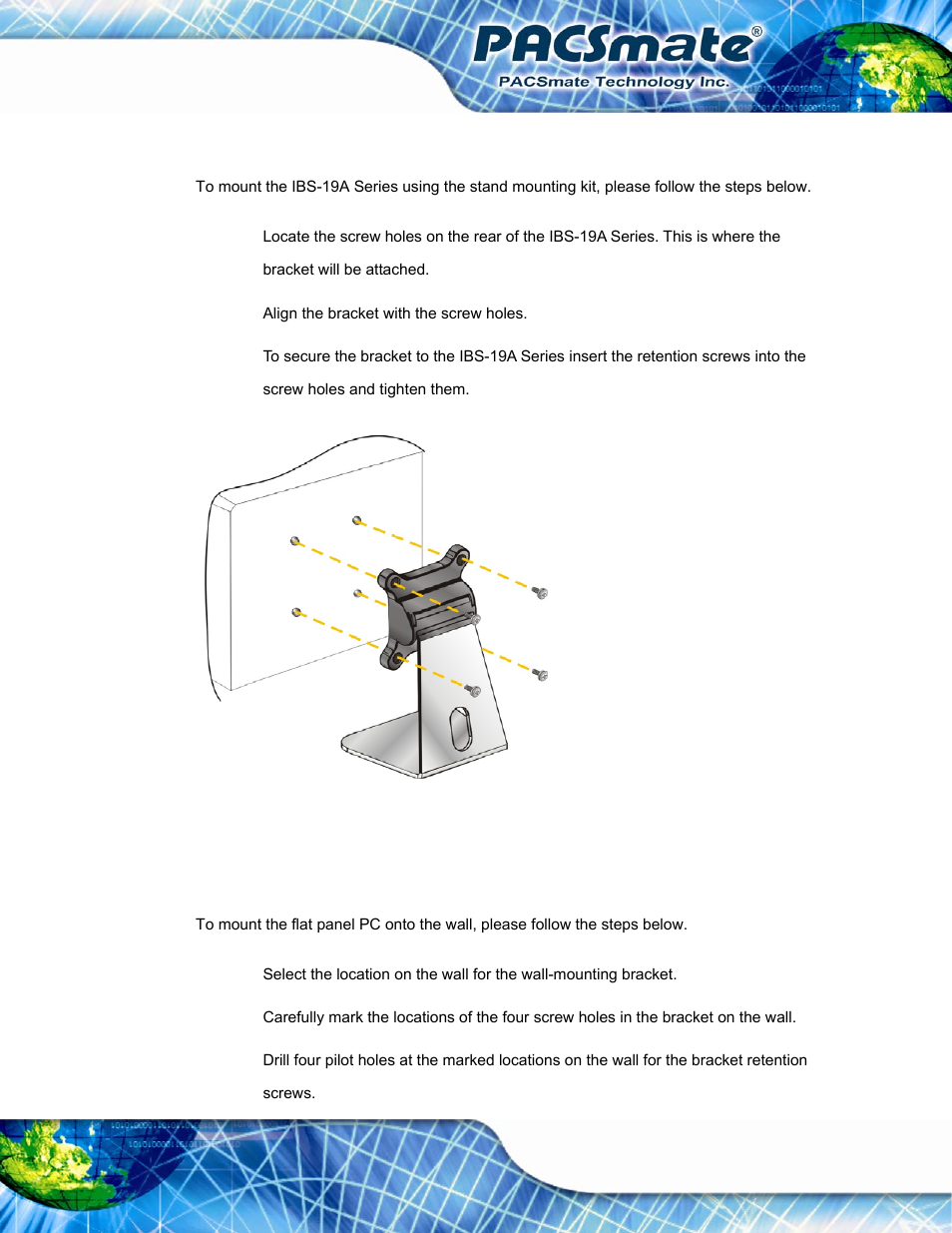 2 stand mounting, 3 wall mounting, Figure 3-20: stand mounting | IEI Integration IBS-19A User Manual | Page 49 / 177