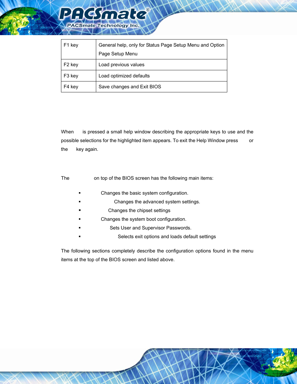 3 getting help, 4 bios menu bar, Table 6-1: bios navigation keys | IEI Integration IBS-19A User Manual | Page 66 / 177