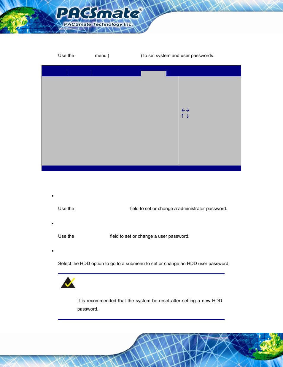 6 security, Ecurity, Bios menu 16: security | IEI Integration IBS-19A User Manual | Page 86 / 177