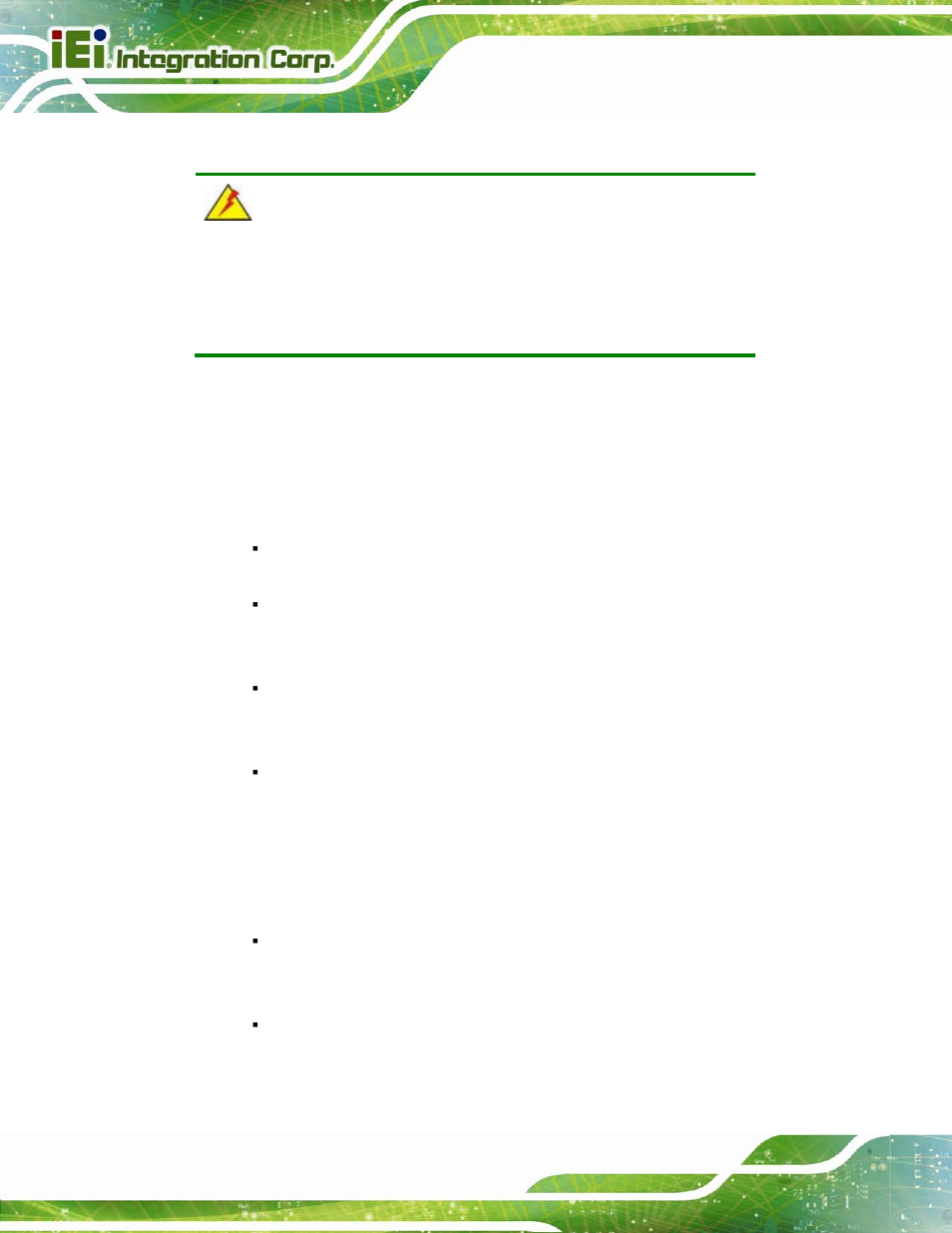 1 anti-static precautions, 2 installation precautions, Static | Recautions, Nstallation | IEI Integration Robot-TP-65M User Manual | Page 21 / 39