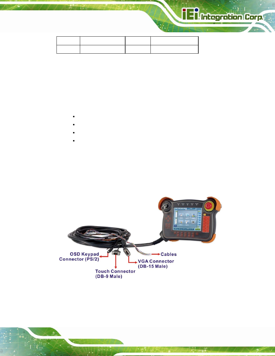 2 robot-tp-65m/k connection, Figure 3-3: robot-tp-65m/k with cables, Table 3-1: 37-pin military connector pinouts | IEI Integration Robot-TP-65M User Manual | Page 24 / 39