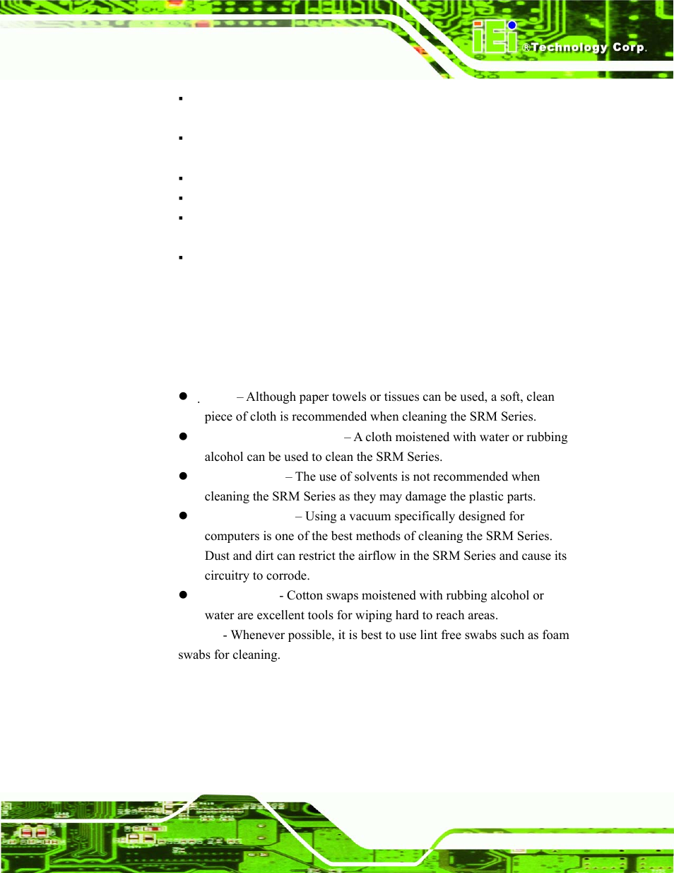 A.2.2 cleaning tools | IEI Integration SRM_121_150 v1.11 User Manual | Page 115 / 120
