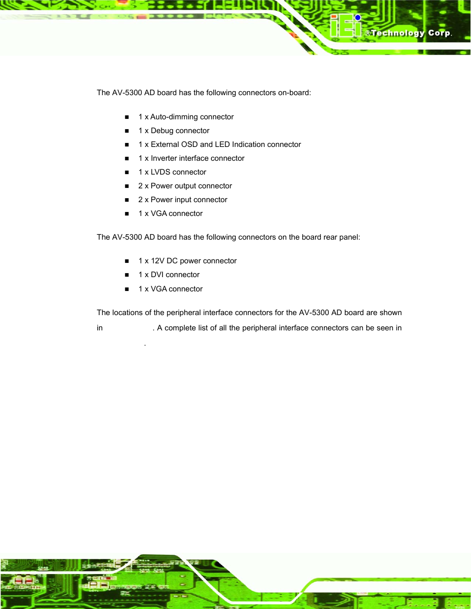 1 av-5300 ad board connectors | IEI Integration DM_Series v1.14 User Manual | Page 107 / 198