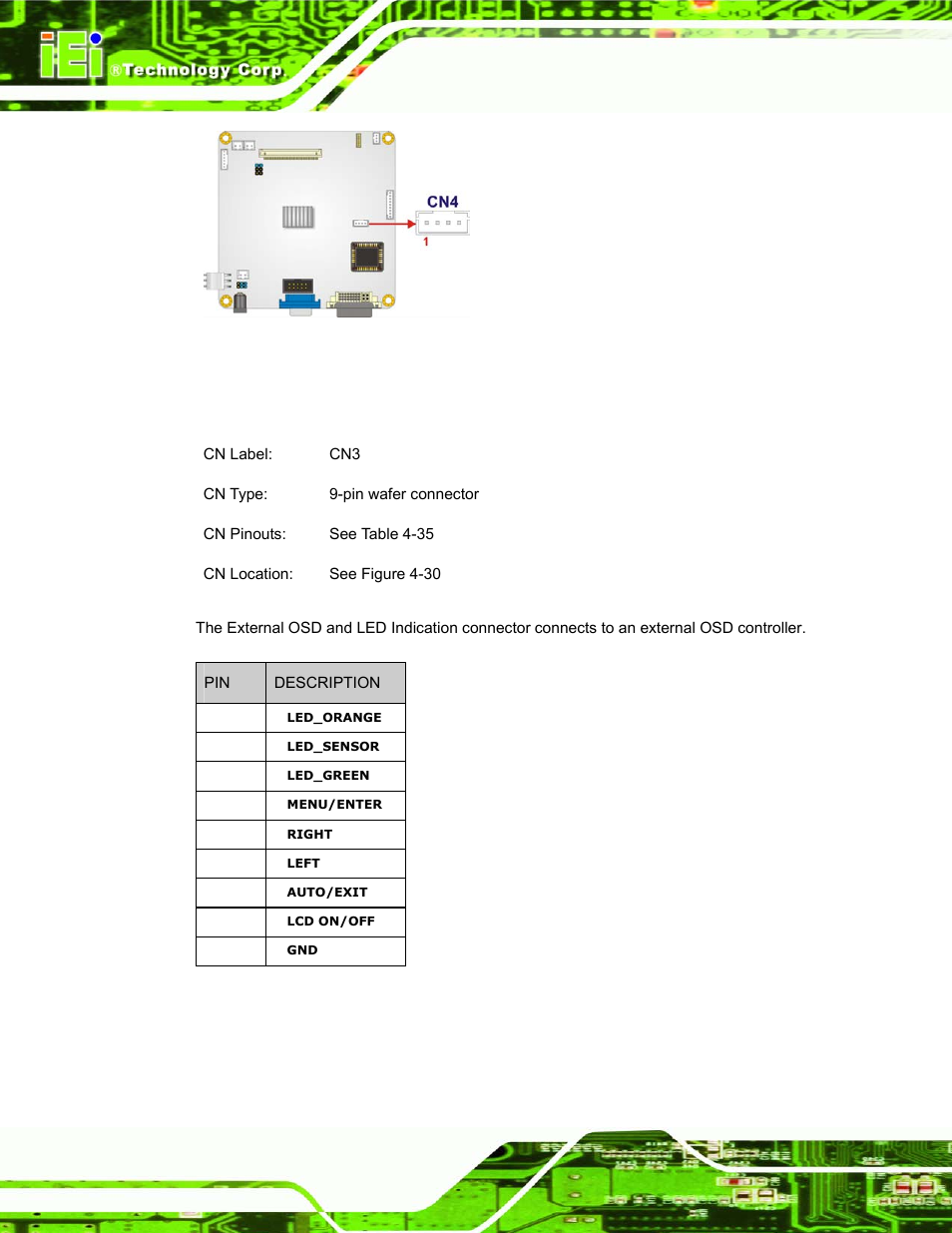 9 external osd and led indication connector, Figure 4-29: debug port connector location, Dm series industrial monitor page 112 | IEI Integration DM_Series v1.14 User Manual | Page 112 / 198
