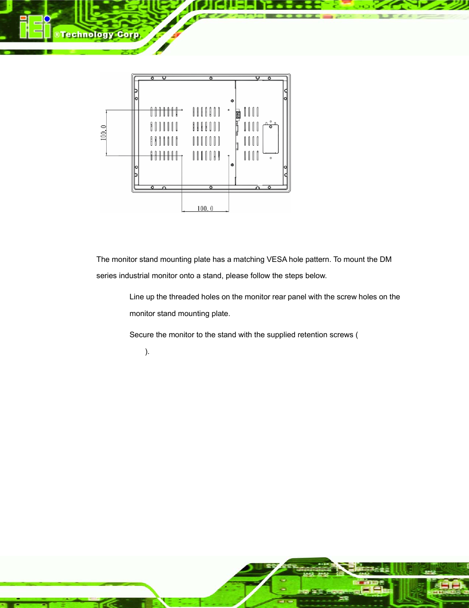 Figure 5-24: vesa mounting holes | IEI Integration DM_Series v1.14 User Manual | Page 148 / 198