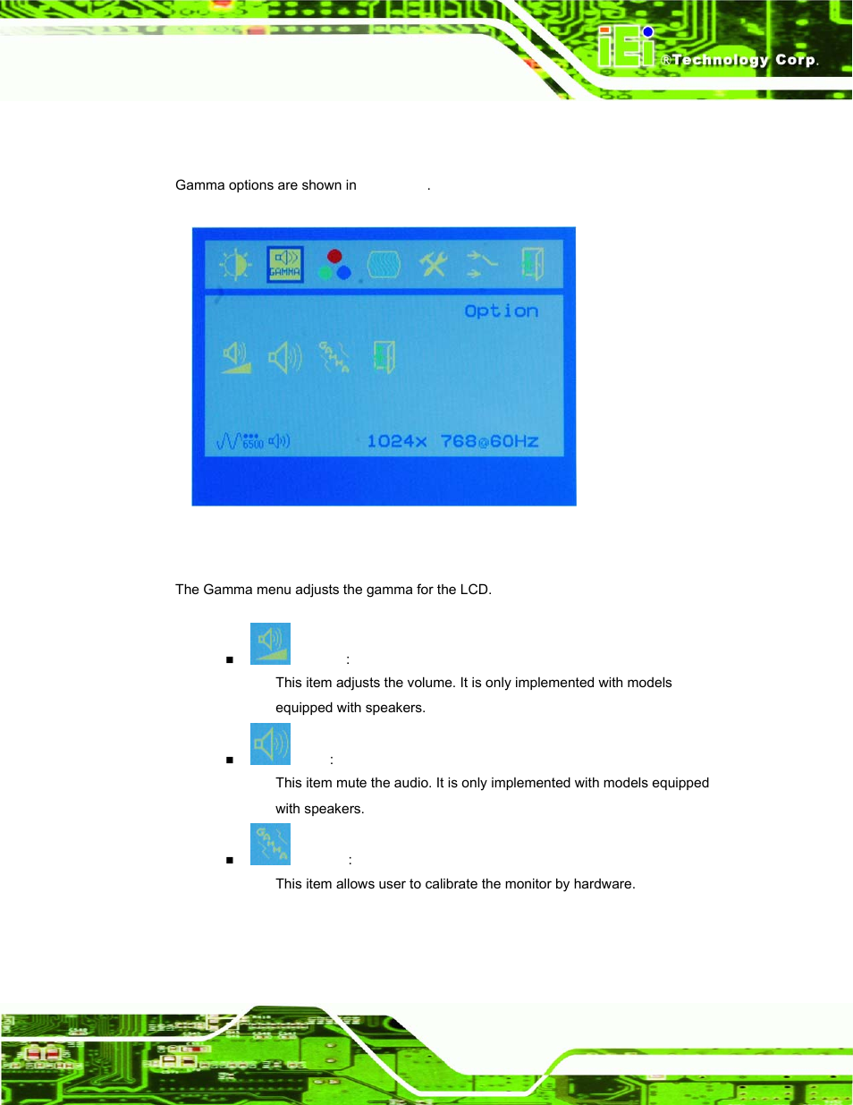 2 gamma, Figure 6-4: color options | IEI Integration DM_Series v1.14 User Manual | Page 157 / 198
