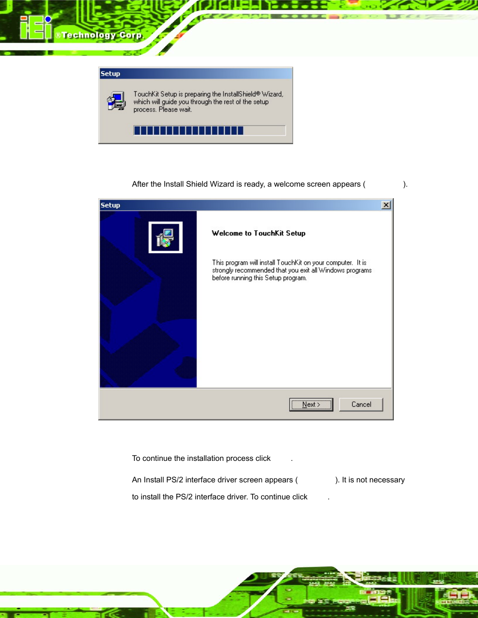 Figure 7-2: install shield wizard preparation, Figure 7-3: welcome screen | IEI Integration DM_Series v1.14 User Manual | Page 166 / 198