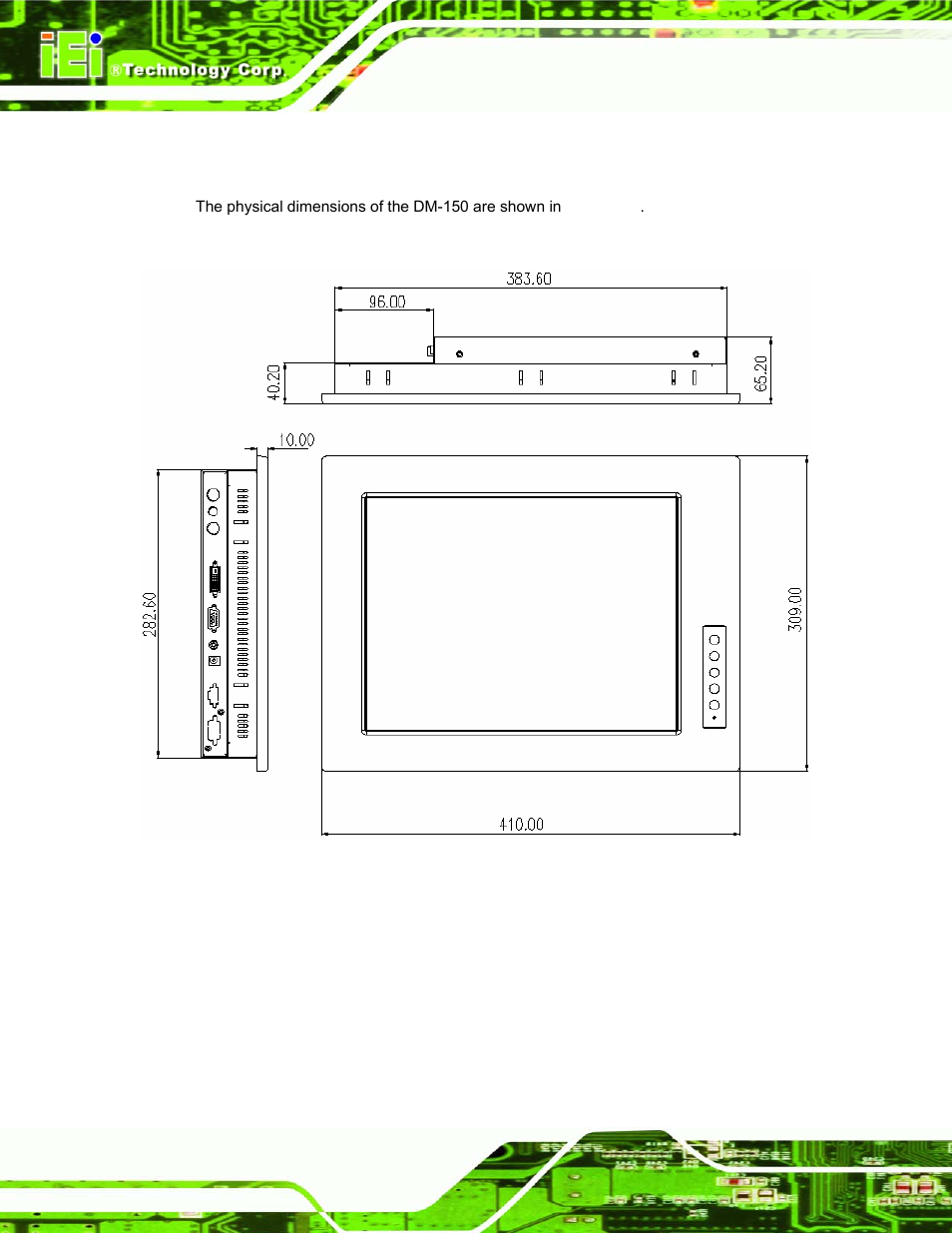 4 dm-150 physical dimensions | IEI Integration DM_Series v1.14 User Manual | Page 42 / 198