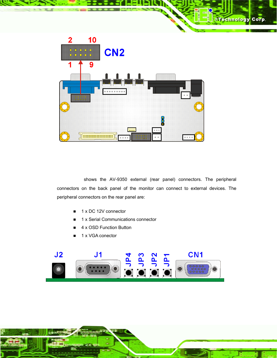 14 av-9350 external (rear panel) connectors, Figure 4-8: vga connector location | IEI Integration DM_Series v1.14 User Manual | Page 85 / 198