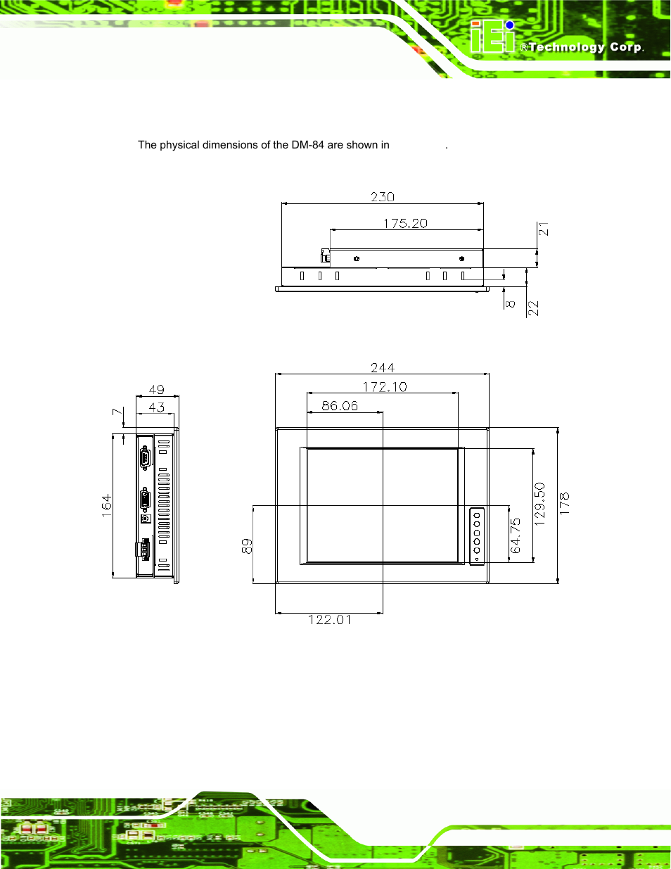 7 dm-84 physical dimensions | IEI Integration DM_Series v2.04 User Manual | Page 37 / 128