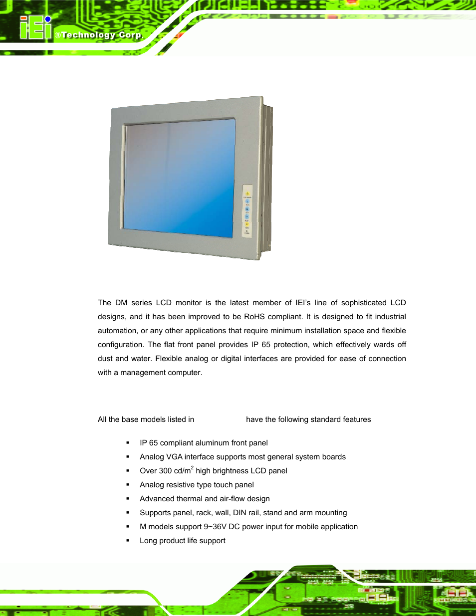 1 overview, 2 features, Verview | Eatures, Figure 1 1: dm series | IEI Integration DM_Series v2.05 User Manual | Page 16 / 128